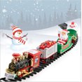thumbnail image 2 of Juego de tren de juguete para niños con faros, efecto humo, vagones y rieles para Navidad Juego de tren clásico con tema navideño - Gran accesorio para niños y decoración navideña Kaili Sencillez, 2 of 5