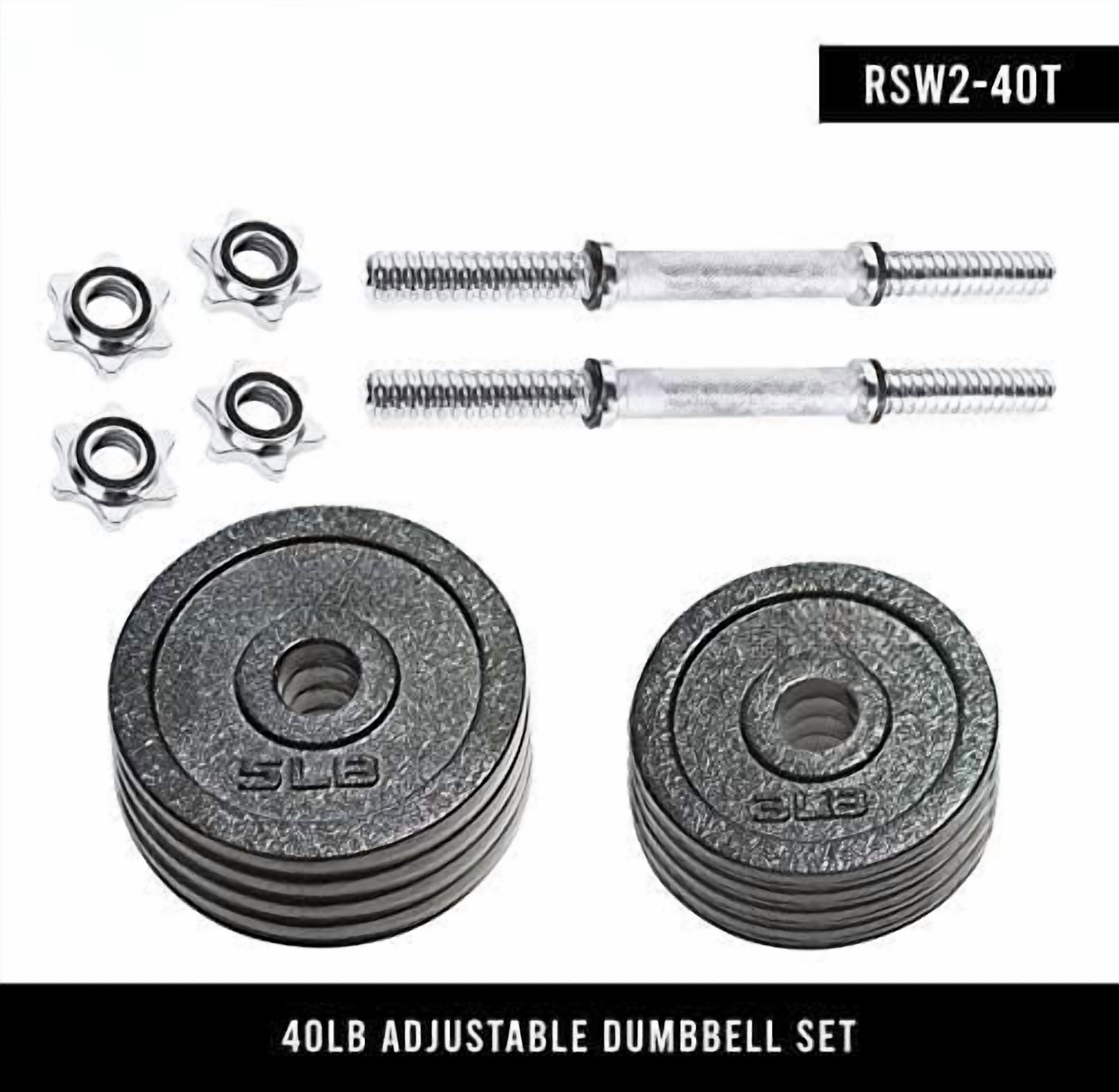 Adjustable Dumbbell Weight Set | Multiple Options Black, 40 LB, Pair