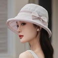 thumbnail image 2 of Riforla Ladies Hat Bridal Wedding Tea Party Sun Hat Ladies Outdoor Elegant Temperament Sun Hat Lightweight Breathable Sun Hat Summer New Two Color Bow Elegant Sun Shade Hat Womens Hats Beige M, 2 of 4