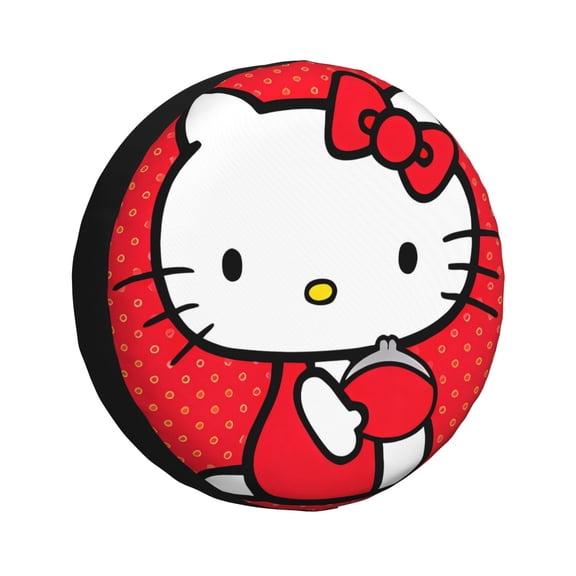 Saiise Sanrio Cr Print Rv Spare Tire Cover Wheel Tire Cover for Travel Trailers Protectors Weatherproof Dust-Proof for Camper Trailer Truck SUV Rv Universal-14 inch