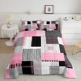 thumbnail image 2 of Erosebridal Geometric Stripe Bedding Twin Comforter Set,Rectangle Lines Down Comforter,Patchwork Decor,Reversible,Lightweight,2-Piece, 2 of 7
