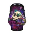 thumbnail image 2 of Fotbe Mushrooms and Skull Pattern Car Seat Covers for Babies, Nursing Breastfeeding Cover Infant Carseat Canopy, Soft Stretchy Carrier Cover, 2 of 9