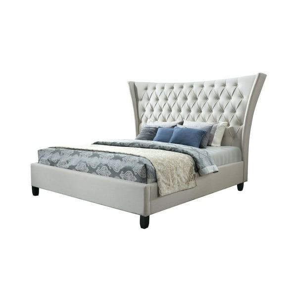Moti Eclectic Alexis King Bed in Limestone Beige