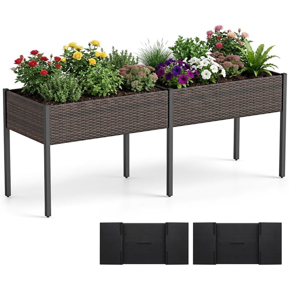 Costway 6 x 2 FT Raised Garden Bed with Legs, Removable Liner for Vegetables, Flowers
