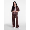 thumbnail image 3 of Madden NYC Women's Satin Track Jacket with Racing Stripes, Sizes XXS-XXL, 3 of 6