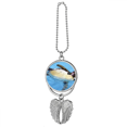 thumbnail image 1 of Swimng Antarctic Penguin Science Nature Picture Silver Wing Car Pendant Decoration, 1 of 4