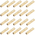 thumbnail image 1 of 100 piezas de cuentas tubulares chapadas en oro de 18 quilates, talladas, rectas, de 7 x 1,5 mm, ideales para manualidades como la creación de pulseras, collares y bisutería., 1 of 9