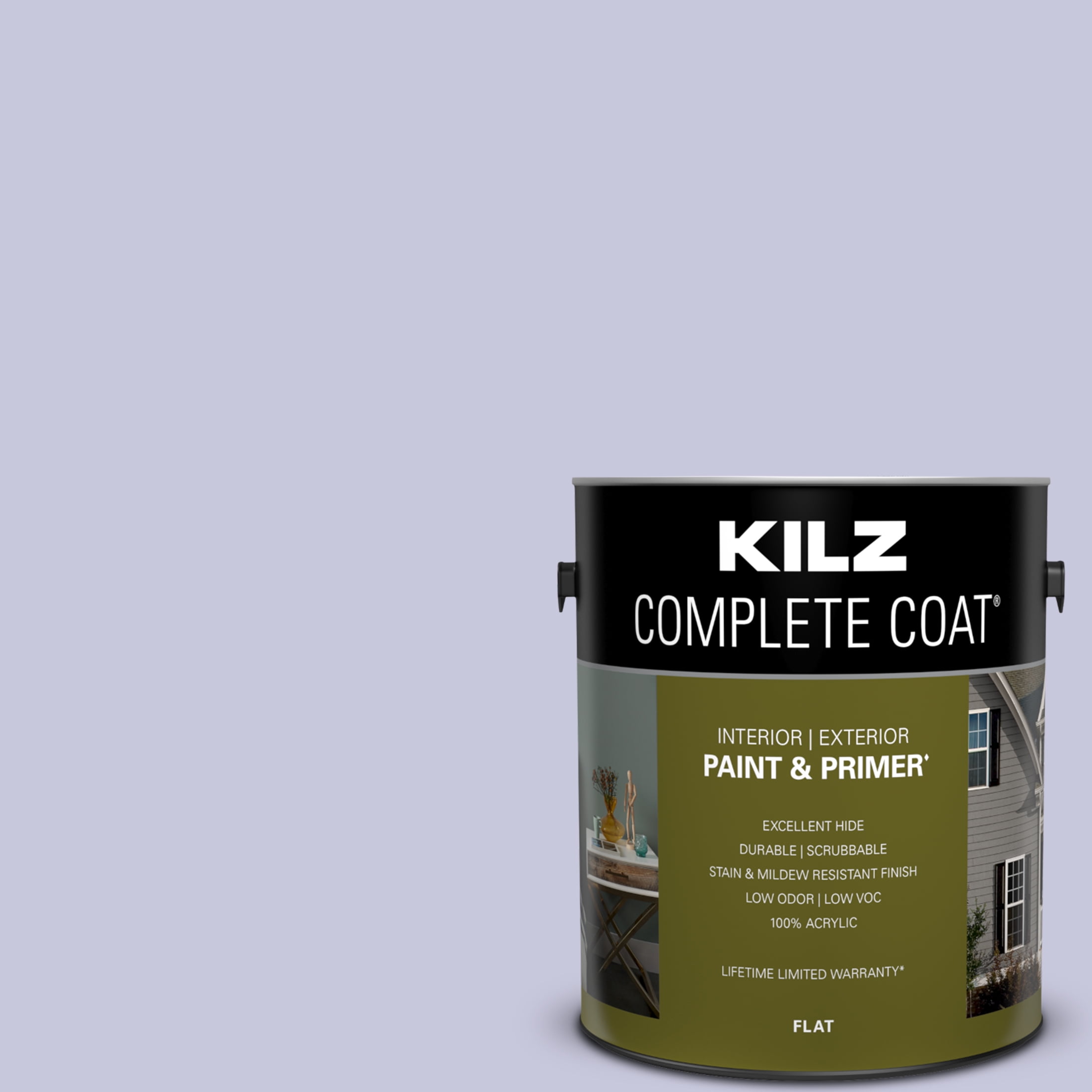 KILZ Complete Coat Paint & Primer, Interior/Exterior, Flat, Soapy Water