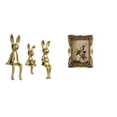 thumbnail image 1 of Escultura Familiar De Conejo Y Marco De Fotos Vintage, Pieza Central Para Estantería De Mesa Y Decoración De Pasillo Para Bodas., 1 of 8