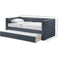 thumbnail image 2 of Pemberly Row Contemporary Soft Navy Vegan Leather Twin Daybed, 2 of 8