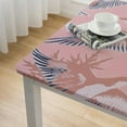 thumbnail image 4 of WERPE Blush Pink Bird Swan Chinoiserie Asian Inspired Waterproof Square Tablecloth white, 4 of 7