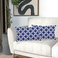thumbnail image 2 of Navy Blue Ethnic Boho Pillow Covers 12x20 Inch Set of 2 Bohemian Carpet Style Vintage Navy Flower Print Decorative Throw Pillows Outdoor Linen Lumbar Pillowcase Home Decor for Sofa Bed, 2 of 6