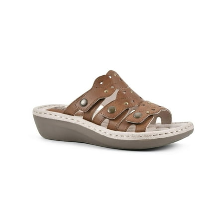 

Cliffs by White Mountain Womens Caring Slip On Casual Slide Sandals