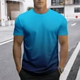 thumbnail image 2 of Mens Polo Shirts Oversized Crew Neck Short Sleeve City Print Basic Loose Sports Mens Work Clothing,Blue,3XL, 2 of 5