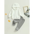 thumbnail image 2 of Wassery Toddler Baby Boy Fall Winter Clothes Long Sleeve Plush Hoodie Sweatshirt Pullover Tops + Joggers Pants Outfit Set Kids Boys 2Pcs Tracksuit Clothes 6M-5T, 2 of 9