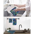 thumbnail image 5 of Easter Blue Eggs Kitchen Dish Towels for Drying Dishes Set of 3, Spring Floral Polka Dot Black Waffle Weave Microfiber Hand Tea Bathroom Towels Quick Dry & Absorbent Towel 15.7x23.6, 5 of 7