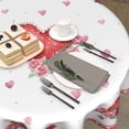 thumbnail image 5 of Valentines Day Round Tablecloth 60 Inch, Red Pink Hearts Rose Flower Circular Table Cloth with Check Plaid, Love Watercolor Romantic Table Cover for Kitchen Dining Anniversary Decor, 5 of 6