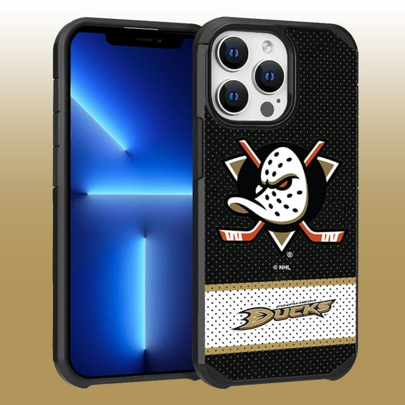 Apple iPhone 13 Pro Max - NHL Licensed Anaheim Ducks Team Logo on Jersey Textured Dual Layer Case