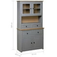 thumbnail image 4 of vidaXL Highboard Grey 93x40.5x180 cm Solid Pine Panama Range, 4 of 5