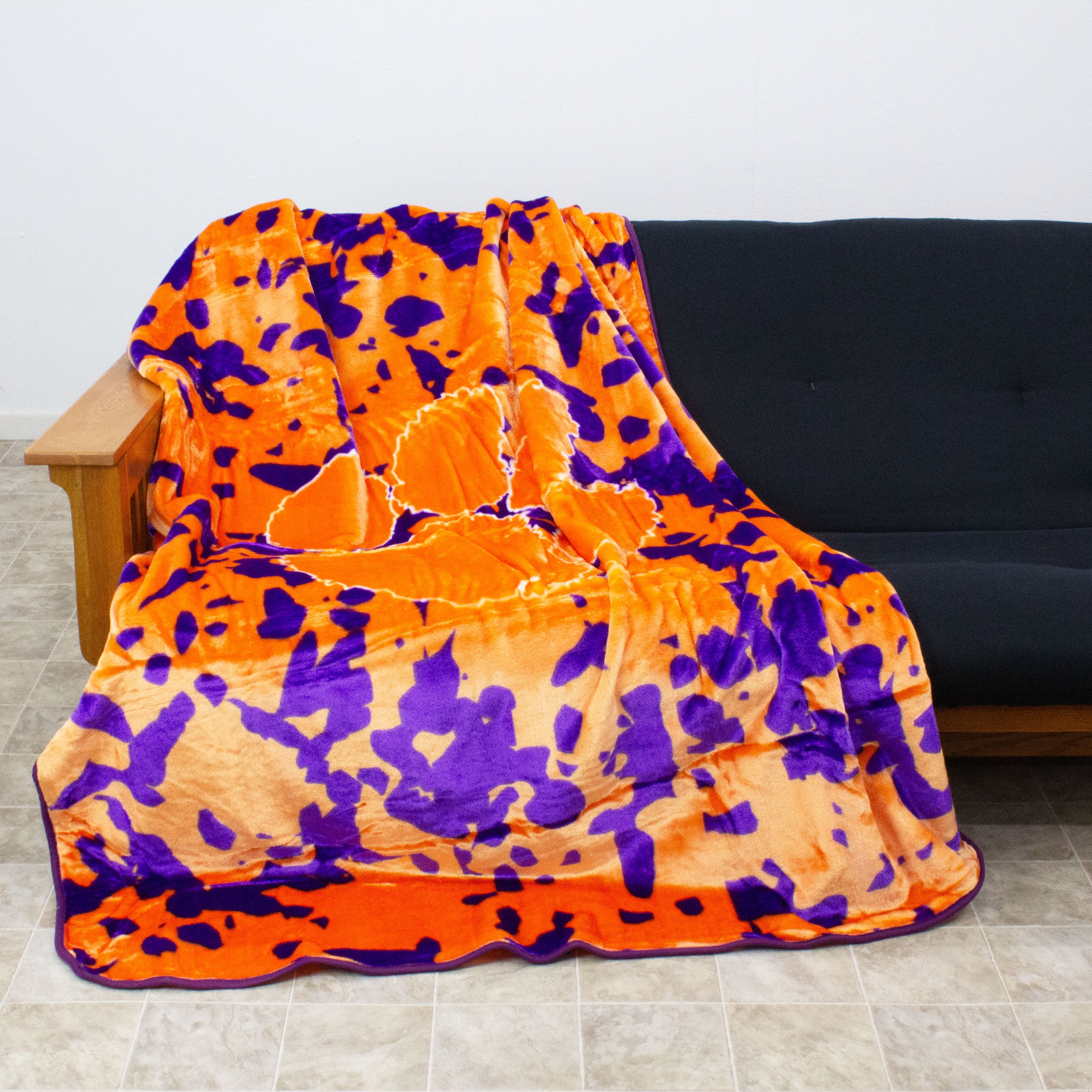 College Covers Clemson Tigers Huge Raschel Throw Blanket, Bedspread, 86" x 63"