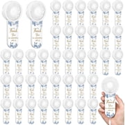 50 Pcs Mini Handheld Electric Fans for Wedding Guests Bulk, Personal Portable Hand Fan Battery Powered Thank You for Celebrating for Wedding Favor, Battery Not Include(Blue,Flower)