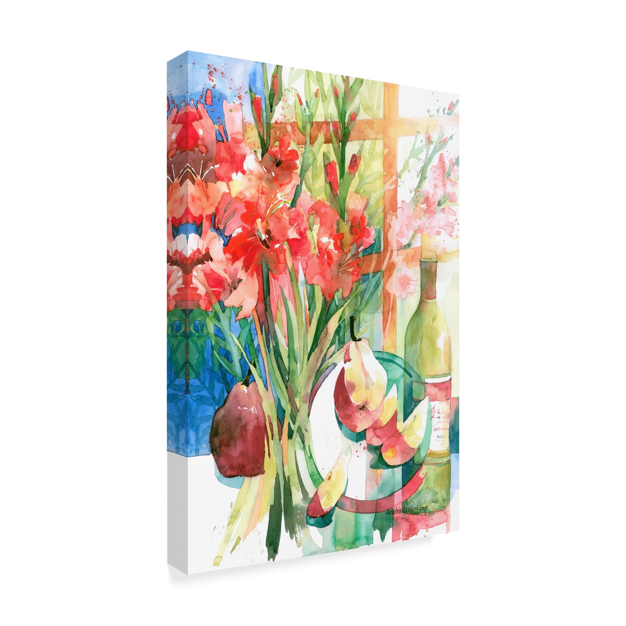 Trademark Fine Art 'Pears and Gladiolas' Canvas Art by Annelein Beukenkamp