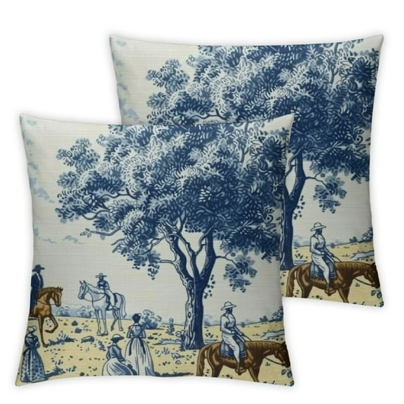 nygtbtfer Toile Pillow Covers,French Country Decor, Pillow case, Pillow Cover,Horse Pillow Cover,Trendy Throw Pillow Cover White