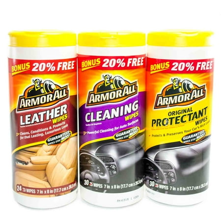 Armor All Wipes Car Interior Cleaning Bonus Pack Leather, Cleaning & Protectant