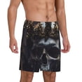 thumbnail image 2 of Sikiie Royal Skull With Golden Crown Mens Pajama Shorts, Lounge Pant, Men's shorts，Sleep Pj Shorts for Men-, 2 of 6