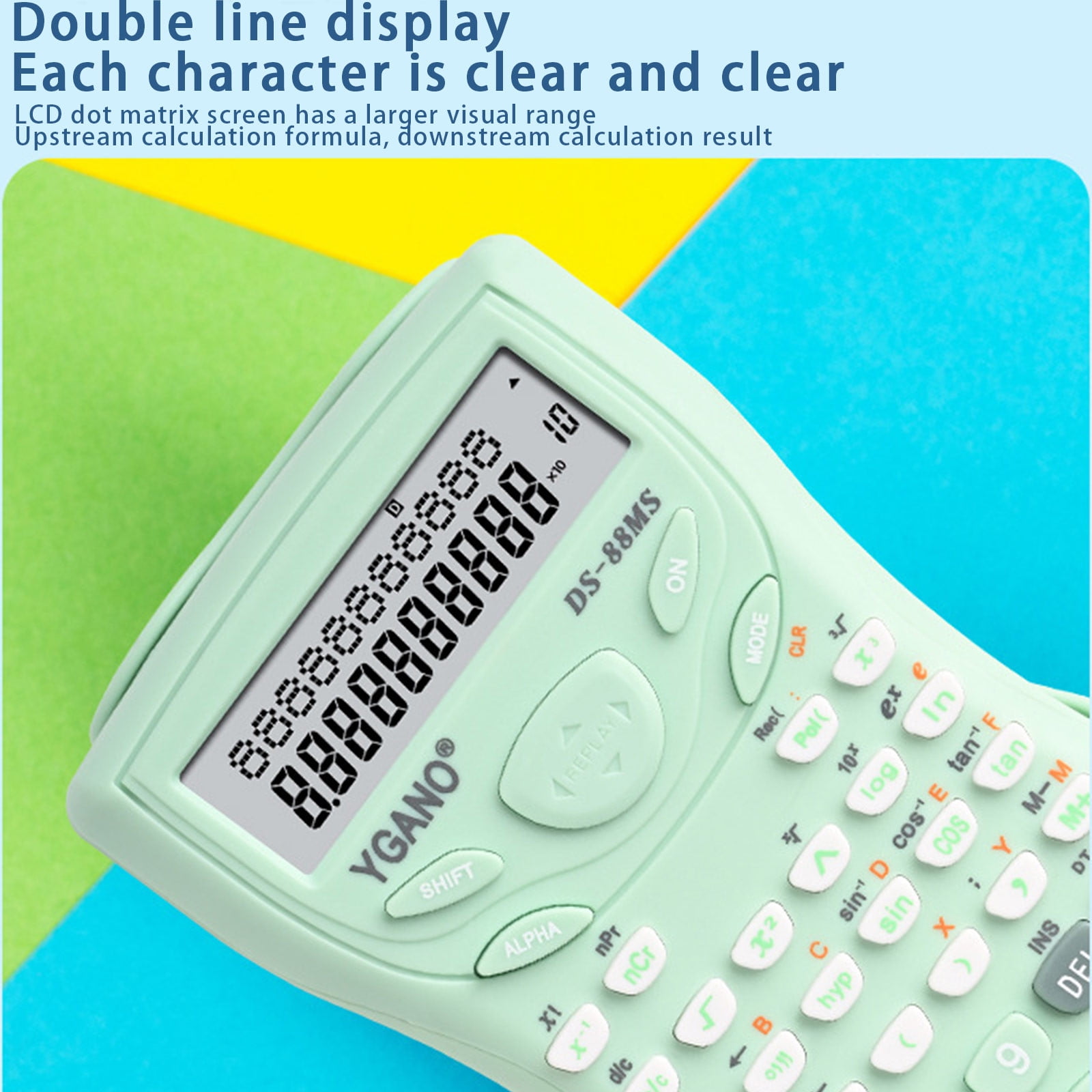 JilgTeok 2 Packs Colorful 12-Digit Scientific Calculator with Large LCD Display, Multifunctional Exam Tool for School & Office, Battery Powered, Portable & Sliding Cover Design