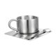 thumbnail image 4 of Juego de tazas de café de acero inoxidable, plato para servir, taza de té reutilizable, aislante para cafetería, restaurante, cocina, hogar, viajes., 4 of 8