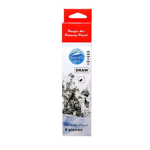 PACIFIC ARC ART6D ARTIST DRAWING PENCIL 6 PIECE SET (6B,4B,2B,B,HB,H)