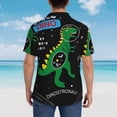 thumbnail image 4 of Gukieu Space Dino Cartoon Black Print Men's Short-sleeved Shirts, Button-down Lapel Hawaiian Shirts, T-shirts, Beach Vacation Summer Casual Wear,Small, 4 of 7