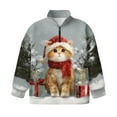 thumbnail image 5 of Xoenoiee Christmas Cat Tree Gift Print Girls Fall Sweatshirt Casual Half Zip Pullover Xmas Loose Long Sleeve Tops Lightweight Tunic Tops Activewear, Size 7-8 Years, 5 of 7