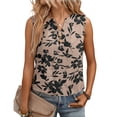 thumbnail image 2 of Womens Tank Top Cotton Linen V Neck Button Sleeveless Tops Basic Shirt Summer Clothes for Daily Beach Vacation, 2 of 5