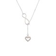 thumbnail image 2 of Delight Jewelry Silvertone AB Crystal Open Heart Silver tone Elegant Infinity Lariat Necklace, 2 of 4