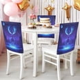 thumbnail image 4 of Decorative Chair Back Cover One Size x2 Chair Cover Dining Chair Slipcovers Chair Back Decoration Festival Chair Decoration Purple Elk, 4 of 6