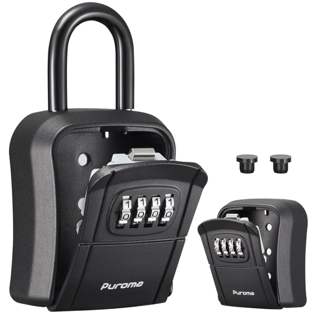 Puroma Caja De Bloqueo De Llaves Portátil Con Combinación De Caja De Almacenamiento De Llaves Montada En La Pared Para Llaves De Casa, Caja De Seguridad Con Código Reiniciable Para El Hogar, Oficina,