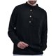thumbnail image 2 of pstuiky manga larga para hombre, Camisa de manga larga con cuello alto y botones, holgada, informal, de color liso, a la moda, para hombre camisetas de hombre xxl, 2 of 6
