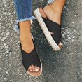 thumbnail image 1 of Sandales Compensées Espadrilles Plateforme Croisée pour Femmes Chaussures d'Été, 1 of 4