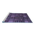thumbnail image 2 of Ahgly Company Machine Washable Indoor Round Checkered Blue Modern Area Rugs, 7' Round, 2 of 4