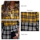 thumbnail image 5 of Camisa de mujer Blusa con estampado de cuadros Manga larga Solapa con botones para invierno Otoño Amarillo XL, 5 of 6