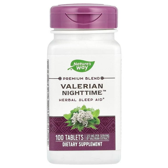 Nature s Way Valerian Nighttime Herbal Sleep Aid Odor Free 100 Tablets