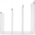 thumbnail image 3 of Clear Acrylic File Sorter, 3 Sections Desk Plastic File Folder Rack, Clear Office File Organizer for Document Paper Letter Book Envelope Laptop Makeup Eye Shadow Palette Mail Electronic Purse, 3 of 6