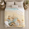 thumbnail image 5 of Calm Seashell Collection Beach Coastal Art, Cozy Friendship Quote Scene, Warm Flannel Blanket for Living Room and Reading Nook, Art Lovers Friendship Gift, Artistic Home Decor, 5 of 9