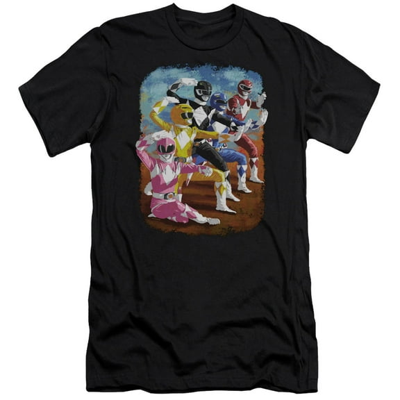 Power Rangers - Impressionist Rangers - Premium Slim Fit Short Sleeve Shirt - Large