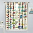 thumbnail image 2 of Kids Car Curtains for Bedroom,Cartoon Style Fun Graffiti Colorful Cars Print Blackout Rod Pocket Window Treatments Drapes for Bedroom Living Room Home Decor42x54in, 2 of 6