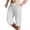 White, variant on Casual Vacation Pants for Men 3/4 Length Cargo Trousers Cotton Linen Casual Cropped Slacks Loose Summer Beach Pants with Pockets