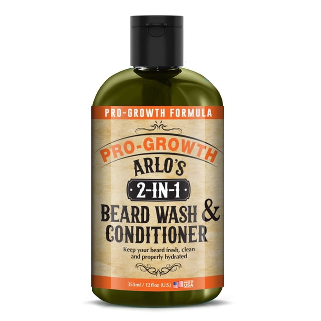 Arlo's Lavado y acondicionador para barba 2 en 1, 12 oz. - Fórmula Pro Crecimiento