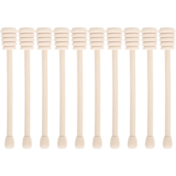 CIMAXIC Honey Stick 10pcs Simple Honey Sticks Honey Whisking Rods Household Honey Wands Supplies,6.3"X0.94"X0.94"